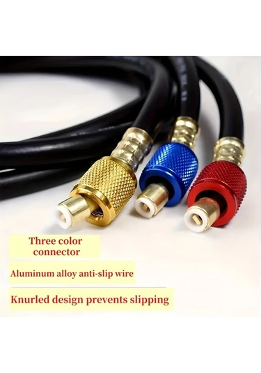 Dashanshop 3 Parça R410a R134a R32 Soğutucu Şarj Hortumu Seti B 1 1.5 2 3 Metre Hvac