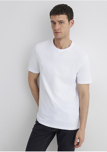 Mavi - Stretch Beyaz Basic Tişört 0610252-620 Beyaz