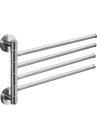 Sones Paslanmaz Çelik Havlu Barı Döndürülebilir Havlu Askısı Banyo Mutfak Duvara Monte Havlu Cilalı Askılık Tutucu, Model: Fırçalanmış Dört Kutup Diğer
