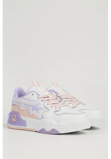 Benetton Bnı-11512 Kadın Sneaker Ayakkabı Beyaz Pudra 36-40 Beyaz - Pudra