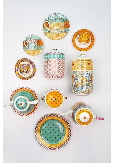 Lucky Art Eliana Bone Porselen Karışık Desenli Kavanoz 16 Cm Lyhd 588