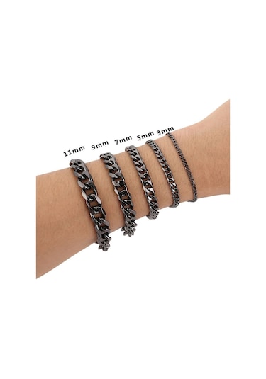 Chavin 5 Mm Black İce Siyah Çelik Erkek Bileklik Eu94sy-5