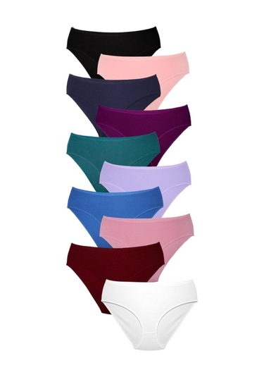 Alya Underwear Kadın Pamuklu Hipster - Slip Külot 5 Farklı Renk 1 Pakette Multicolor-x26