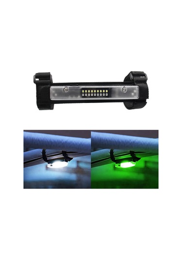 Yaozixa Utv Atv Araçları İçin Led Çift Renkli Tavan Lambası - Beyaz+yeşil Işık, Şeffaf Kasa, Abs+nilon Malzeme, 3xaaa Pil Gerekli Pil Dahil Değil