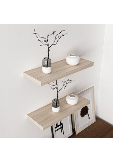 Minar Gizli Tutuculu 2'li Duvar Rafı 60 Cm - Sonomo