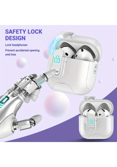 Sunshine011 Airpods Uyumlu 3 Kırmızı Otomatik Açılır Kulaklık Kılıfı Şok Emici Yumuşak Kapak