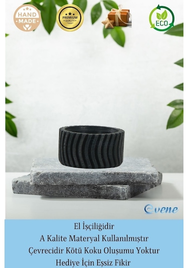 Mumluk Şamdan Tealight Mum Uyumlu Tekerlek Model - Siyah