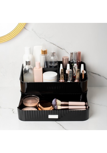 Porsima 0619 Çekmeceli Takı Organizeri Makyaj Düzenleyici Kutu Si Siyah