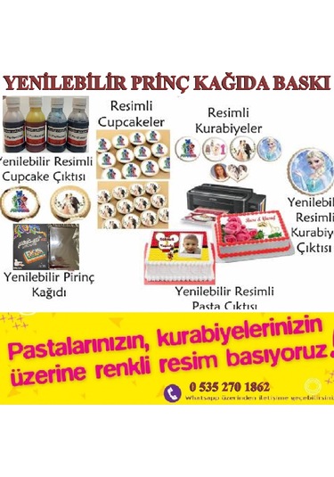 Canon Tanklı Yazıcı 4X100 ML Resimli Pasta Gıda Mürekkebi