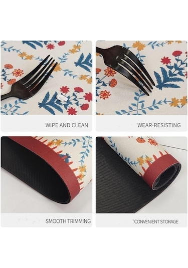 Çamur Emici Hızlı Kuruyan Isıya Dayanıklı Kaymaz Sofra Takımı Kahve Mat Brocade Book