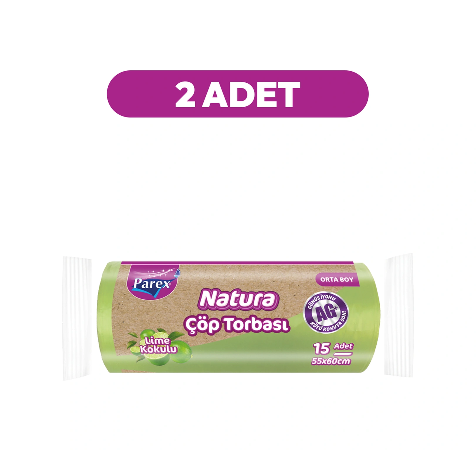 Natura Çöp Torbası Orta Boy 15'li 55 X 60 Cm İkili Paket