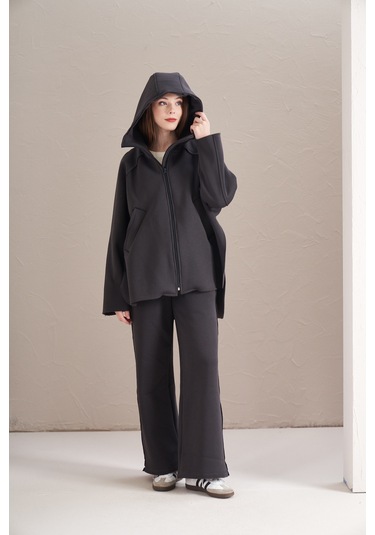 3 İplik Şardonlu Eşofman Antrasit Antrasit