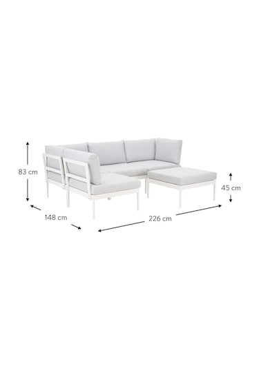 Luna Özel Metal Bahçe Oturma Grubu Gri