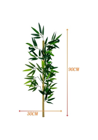 5li Set Yapay Bambu Sopası 10 Yapraklı 90cm Yapay Çiçek Bambu Duvarı Separatör Çiçeği Yapay Çiçek