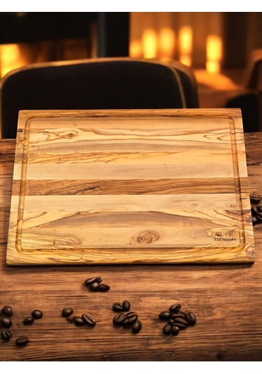 Zeytin Ağacı 40x27,5 Cm Oluklu Özel Kenar, Şef Tahtası