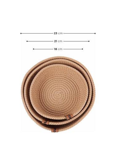 Hasır Sepet 3 Lü Düzenleyici, 3 Lü Sepet Takımı, Jüt Sepet Organizer 3lü Banyo Düzenleyicisi 001