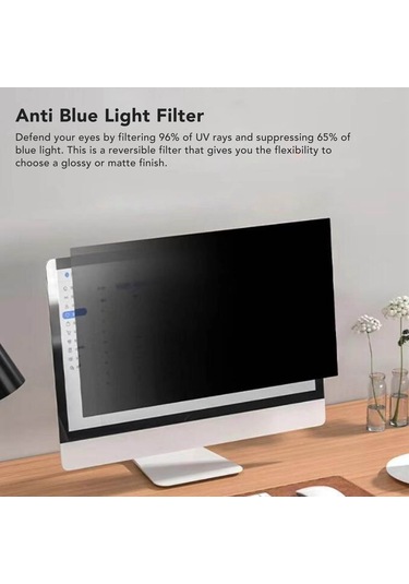 Vkemall 21.5 İnç Bilgisayar Ekran Filtresi - Gizlilik Ve Göz Koruması, Mavi Işık Engelleyici, Aydınlanma Engeli, 16:9 Oranlı, Çizik Dayanıklı