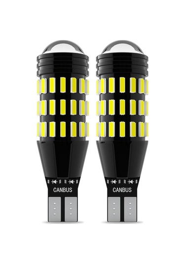 2 Adet T15 W16w Led Yedek Işığı, 51 Smd 4014 Çip, 6500k Beyaz, 779lm, Canbus Hatasız, 12v-24v, Araç Geri Vites Işığı