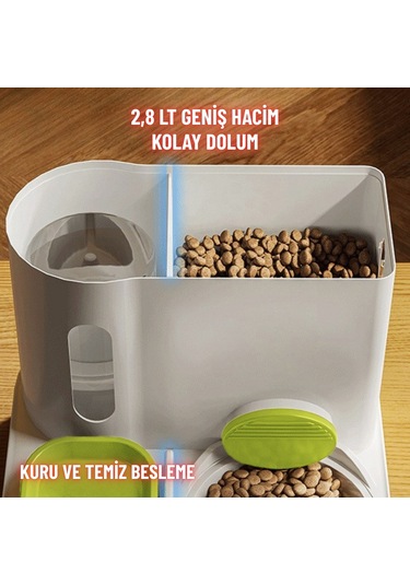 Kedi Köpek Mama Ve Su Kabı Paslanmaz Çelik Kase Otomatik Su Denge Akıcı Mama Besleme Kolay Temizlik