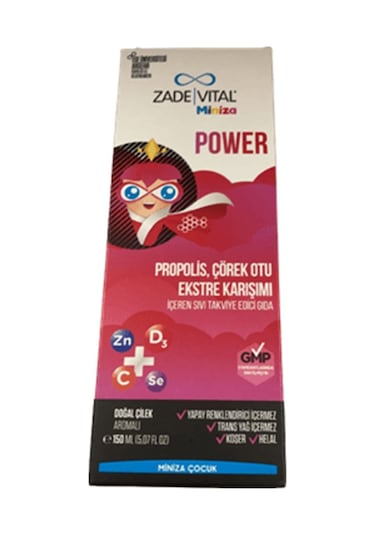 Miniza Power Propolis Çörek Otu Karışımı Çilek Aromalı 150Ml