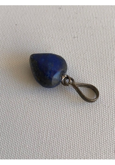 Doğal Lapis Lazuli Taşı Kalp Kolye Ucu 1,1 1,4 CM