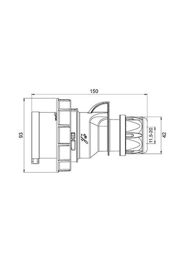 METE ENERJİ 406110V 4X32A. Ip67 Düz Fiş (Vidalı Bağ.)