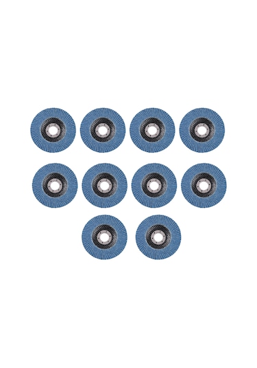 Mufunye Zirkonyum Alümina Aşındırıcı 10'lu Paket - 4.5" Açılı Taşlama İçin Mavi Flap Diskler
