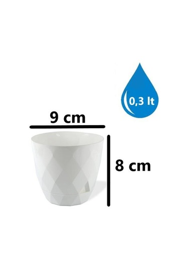 Omnipazar Krs-450 Yakamoz Tabaklı Plastik Saksı Takımı 0.3 Litre No 0 Beyaz