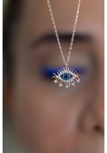 Bybarun Göz Nazar Gümüş Kolye Rose Gold