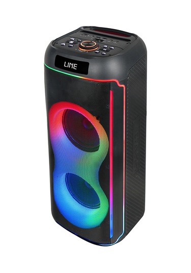 Mikrofonlu Rgb Işıklı Kablosuz Karaoke Hoparlör Çift 6.5 İnç Stereo Bass Dijital Led Parti Sistemi