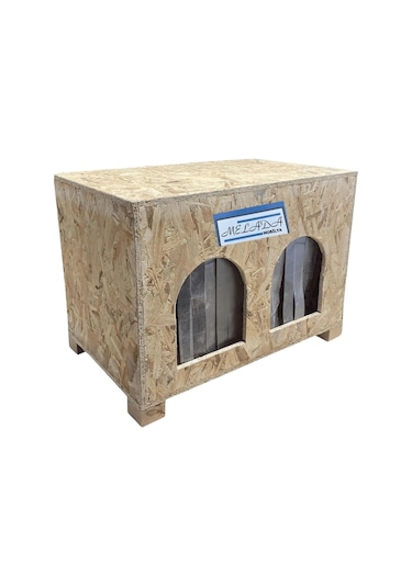 Reyo Kedi Evi Dış Ortam Uygun Ahşap Kedi Evi Double Osb 61 x 41 x 36 CM