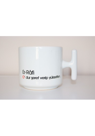 Er Rafi Esma Serisi T Kulplu Seramik Beyaz Kupa Bardak Hediyelik Beyaz