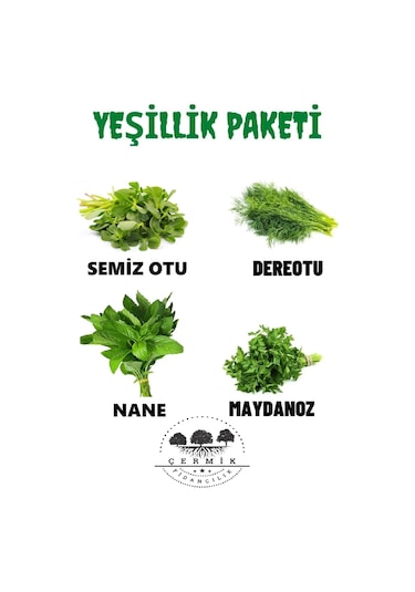 Tohum Paketi Semizotu , Dere Otu , Nane ,maydanoz , 40 Gr