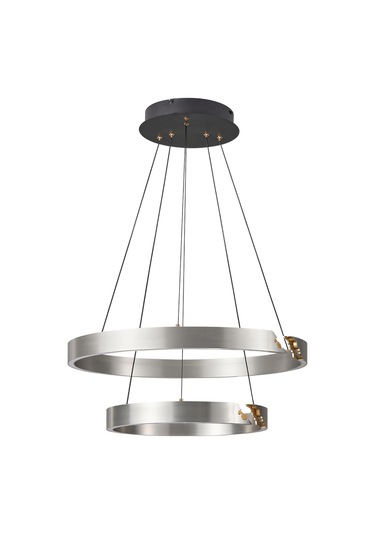 Late Gri İki Katlı Yuvarlak 69 Watt Modern Sarkıt Salon Led Avize Gri