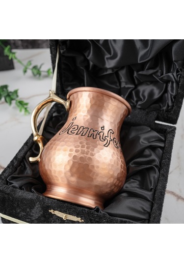 Dmt Copper Home Gaziantep Bakırdan El Dövmesi İsimli Kupa Bardak Hediyelik İsme Özel Kalaylı Bakır