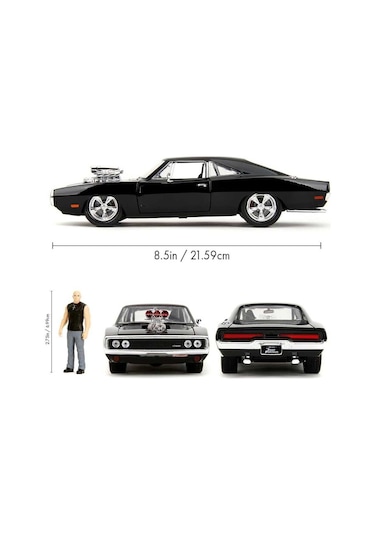 Jada 1/24 Fast & Furious 1970 Dodge Charger Dom Figürü İle Birlikte