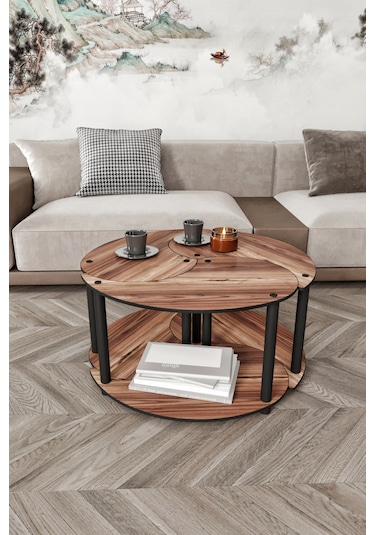 Yin Yang Unıty Serenıty Orta Sehpa 3 Lü Madran Ceviz 70cm Ceviz