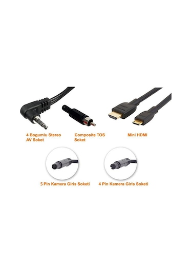 General Plus Gp43 Gp50 T500Hd 5 Pin Araç Kamera Kablosu 6 Metre