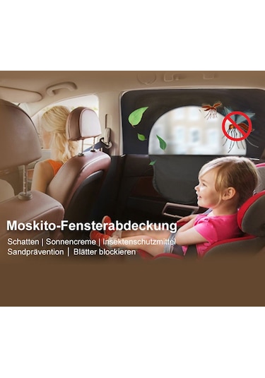 2 Adet/takım Anti-sivrisinek Araba Pencere Teli Perde Güneş Gölge Nefes Alan Pencere Perdesi Fermuar Açıklığı-ön Pencere Sol + Sağ