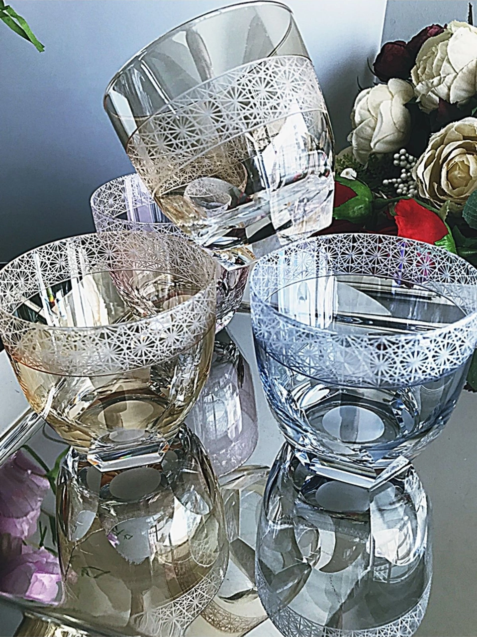 Japon Yıldızı Özel Dekor Wiski Bardağı 3 Adet 3 Renk