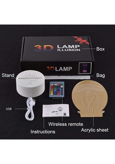 Szypzstore Hayranları Için Anime Kovboy Bebop 3d Gece Lambası 16 Renkler Dekor Illusion Uzaktan Kumandalı Led Lamba, Manga Kovboy Bebop Şekil Noel Hediyesi Oyuncaklar Çocuklar/erkekler Yhmvlj Siyah