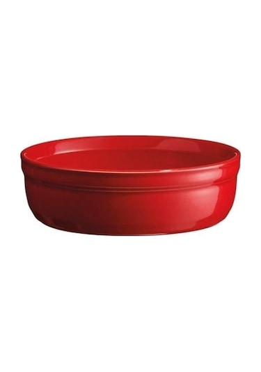 Emile Henry Fırın Kabı Yuvarlak Creme Brulee Kırmızı
