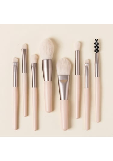 Mufunye Makyaj Fırçası Seti, Mini Taşınabilir, Yumuşak Kıllar, Gri