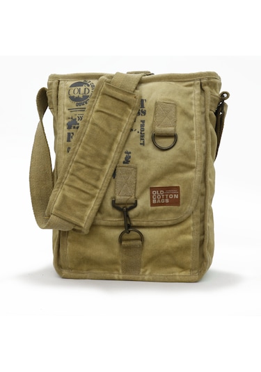 Old Cotton Cargo 8184 Camel Krem Salaş Kanvas Postacı Çantası Camel