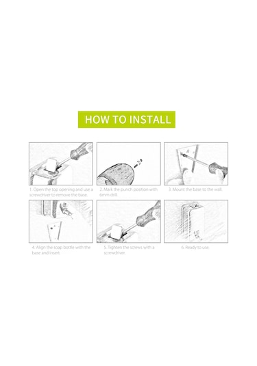 Skycity 500ml Gümüş 304 Paslanmaz Çelik Duvar Tipi El Presslu Sabun Dağıtıcı - Miktar Gösterici & Delme Aksesuarları Dahil Diğer