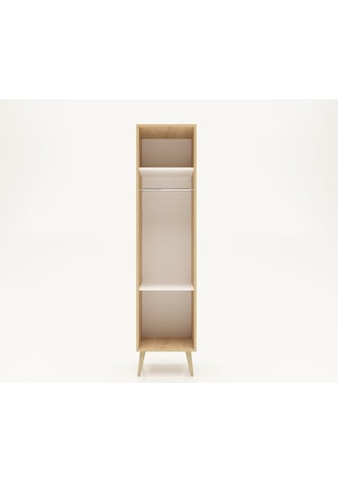 Floradesign Milano Gardırop /elbise Dolabı Tek Kapaklı Dolap Beyaz/meşe