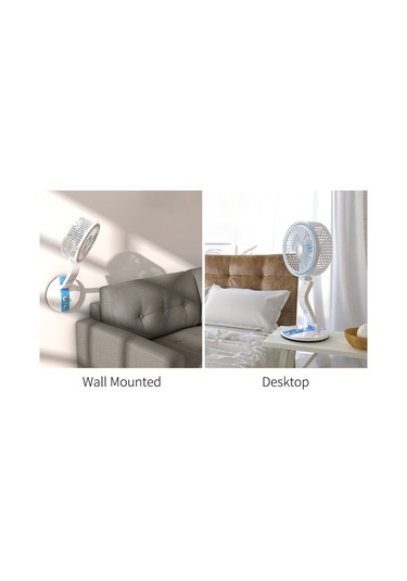 Ruicoo "taşınabilir Usb Şarjlı Fan & Gece Lambası - Ayarlanabilir Hız Ve Parlaklık" Mavi