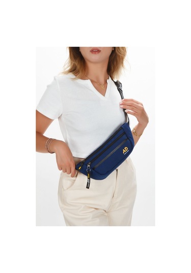 Unisex Çapraz Askılı Telefon Bölmeli Bel Ve Omuz Çantası Lacivert