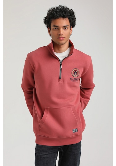 New World Polo Kestane Slim Fit Half-zip Sweatshirt 23fwm64064 - Kiremit