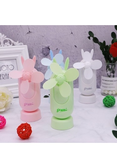 Taşınabilir Usb Şarjlı Sessiz El Fanı Mavi 6z74dj 2 Kollu Var Masaüstü Mavi 100 Adetten Az